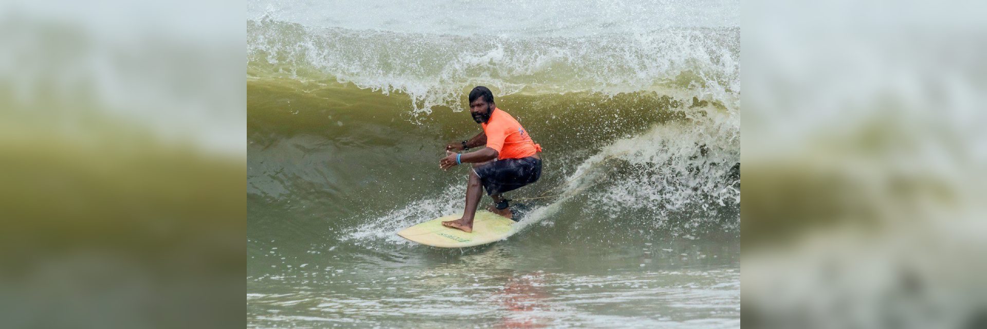 Indian fisherman turned surfer Murthy Megavan