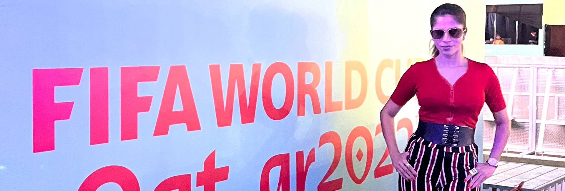 On the world stage: Super host Nadia Hakani was the energy booster at FIFA