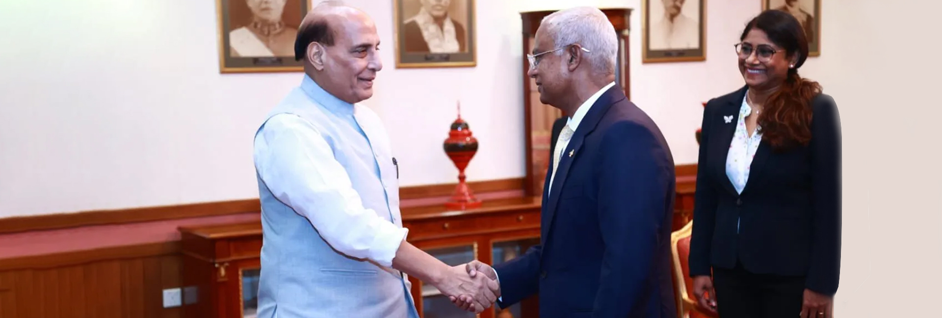 Defence minister of India Rajnath Singh called upon President Ibrahim Mohamed Solih of Maldives
