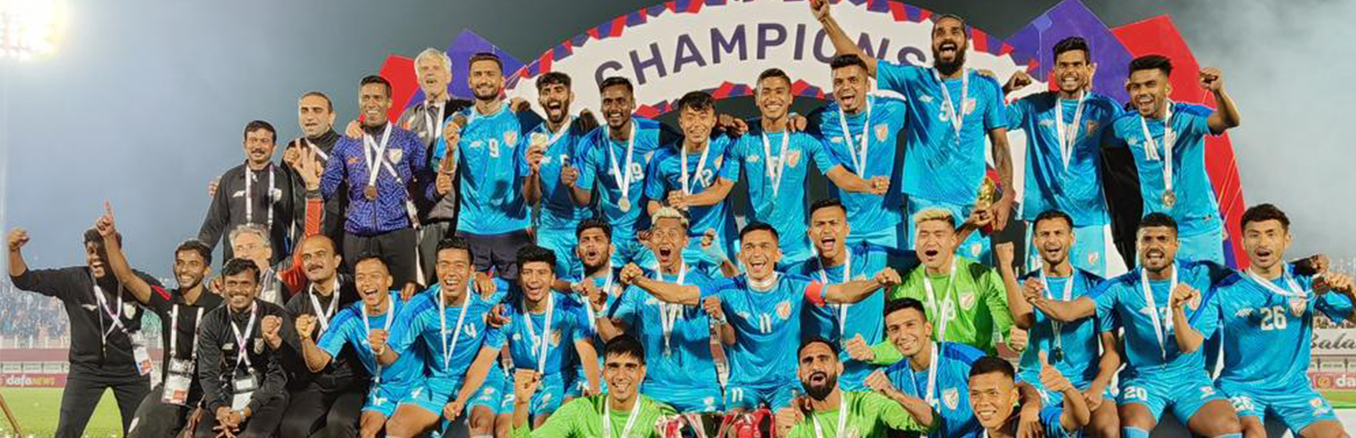 Indian Men's Football team was crowned Intercontinental Cup 2023 champions after defeating Lebanon 2-0. Skipper Sunil Chhetri rose to the occasion with his 87th international goal.