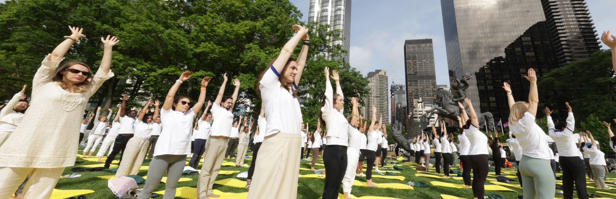 PM Narendra Modi celebrates International Yoga Day in New York. Sharing pictures of him performing yoga with New Yorkers, he wrote, "What a grand Yoga Day programme in New York! Grateful for the energy and commitment shown by all participants. This shows how Yoga unites us in the pursuit of health, peace, and harmony."
