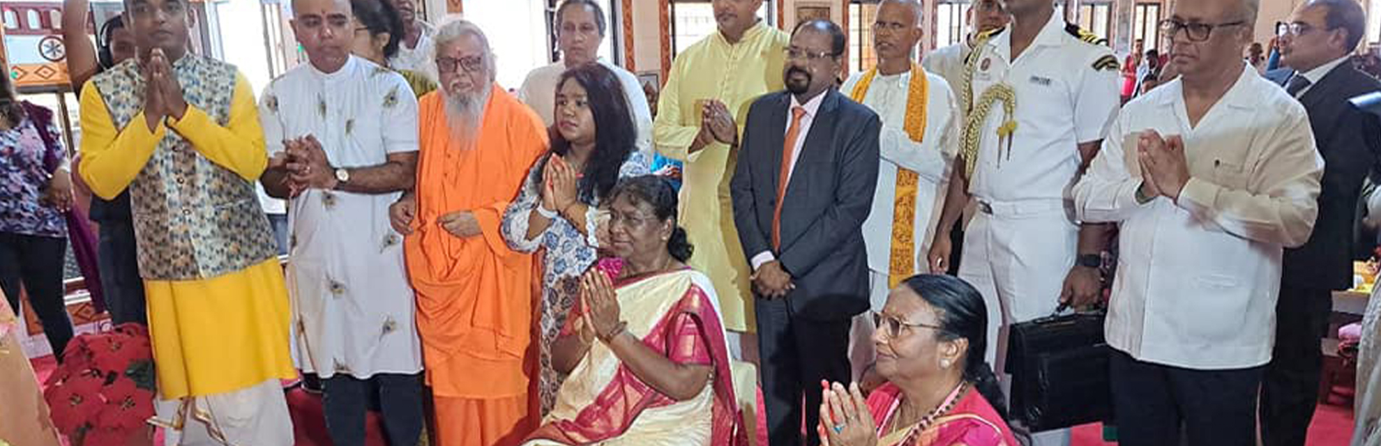 President Droupadi Murmu at Shri Vishnu Mandir, Paramaribo at Suriname