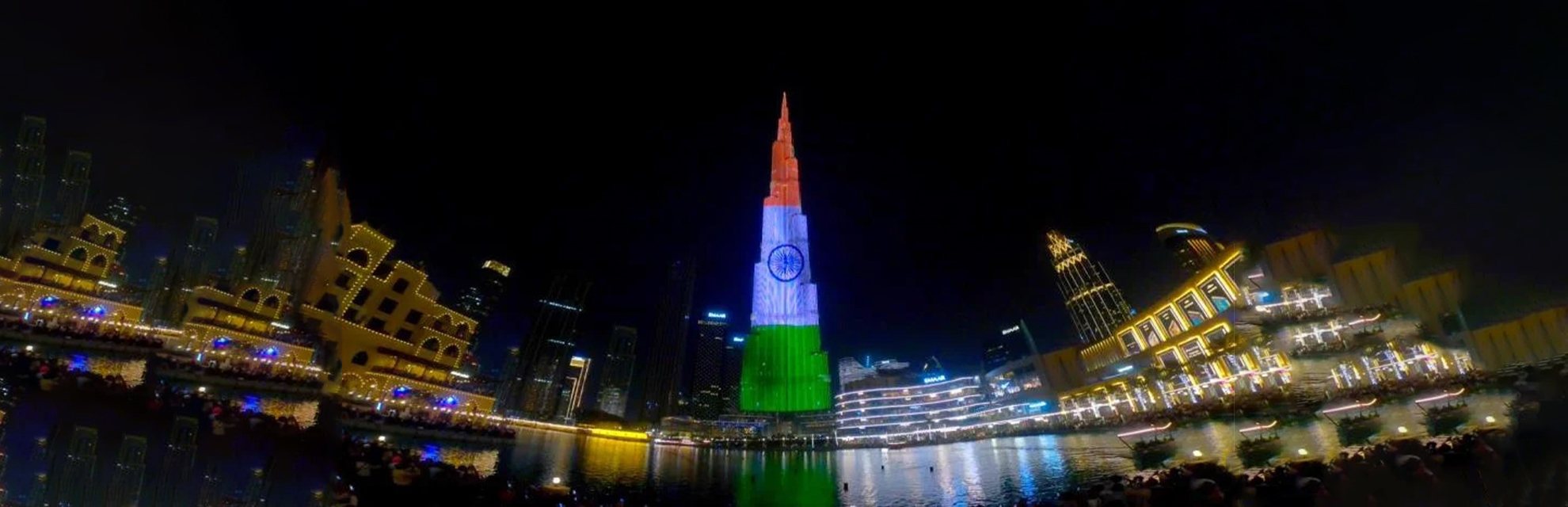 Dubai's iconic Burj Khalifa lights up in Tricolour on the occasion of 77th Independence Day