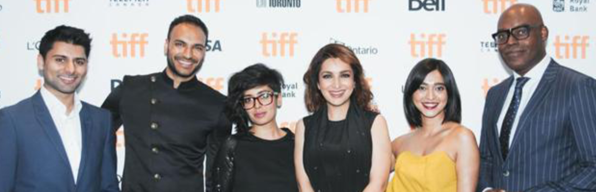 Director Bornila Chatterjee, actress Tisca Chopra and other cast members of the film, 'The Hungry', at its world premiere at Toronto International Film Festival.