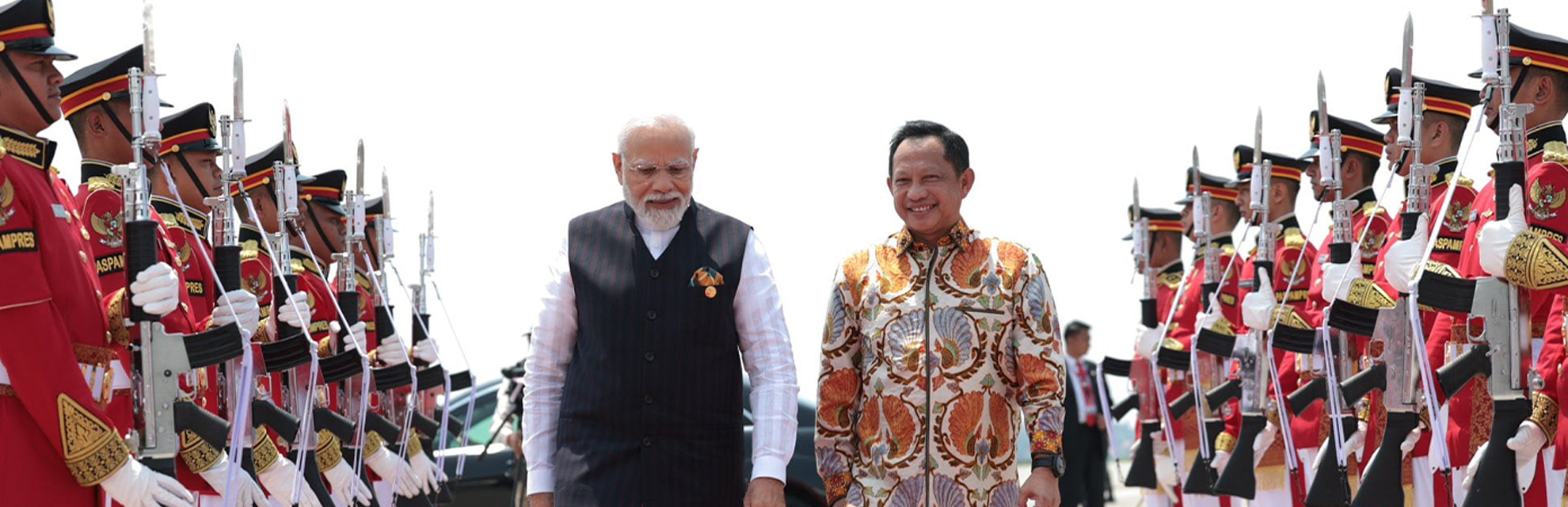 PM greeted by president Joko Widodo in his visit to Indonesia for the 20th ASEAN-India Summit