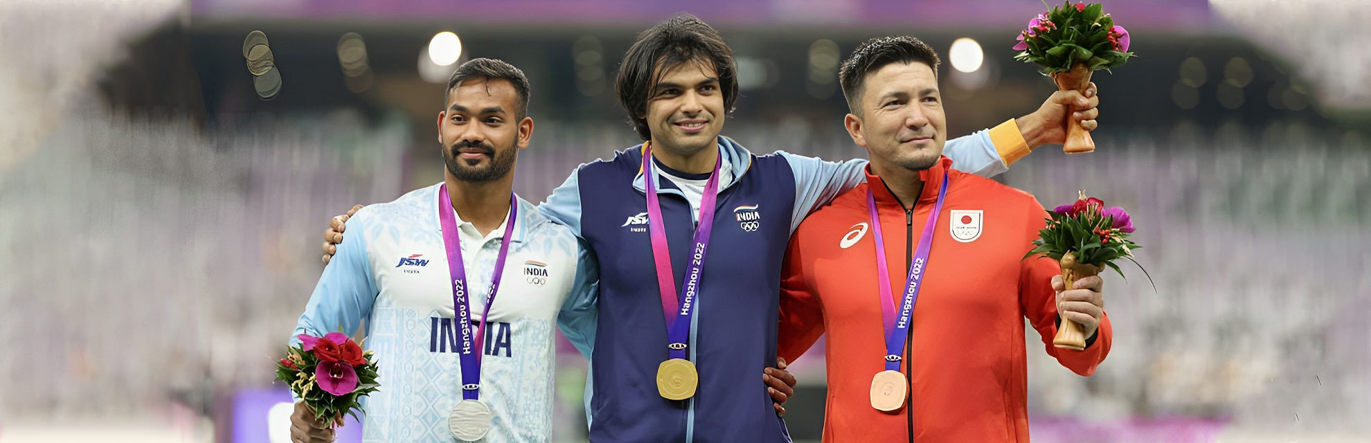 Javelin thrower Neeraj Chopra, who won a gold medal for India at the Asian Games 2023, took to X to share pictures and wrote, "Feels great to end 2023 with a season best throw at the @19thAGofficial! Incredibly happy for @Kishore78473748 too. Thank you all for your support, it has been a fantastic season. All eyes on 2024 now!"