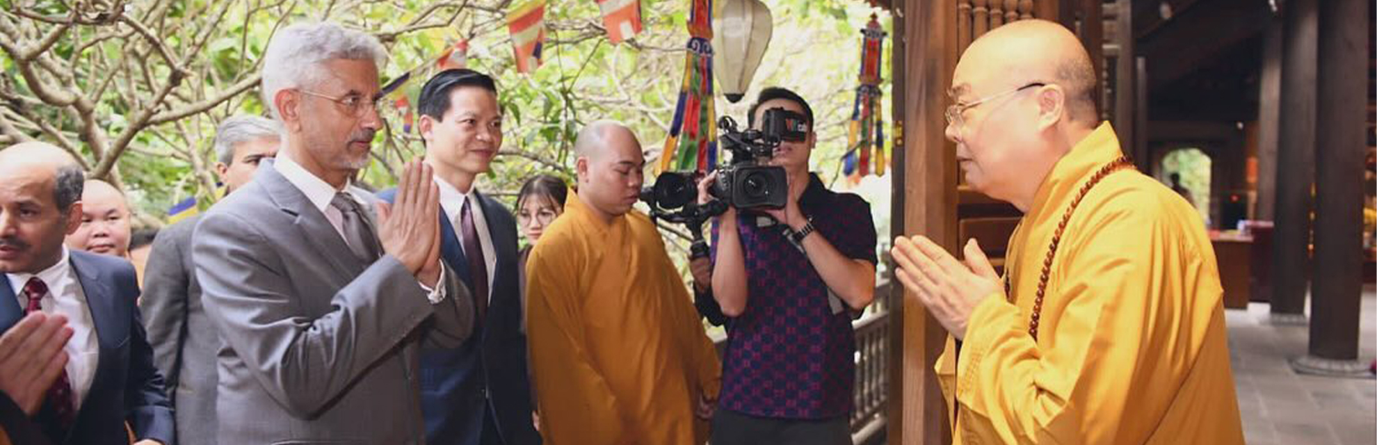 Jaishankar with the head of Vietnam’s Buddhist Sangha during his visit to Vietnam
