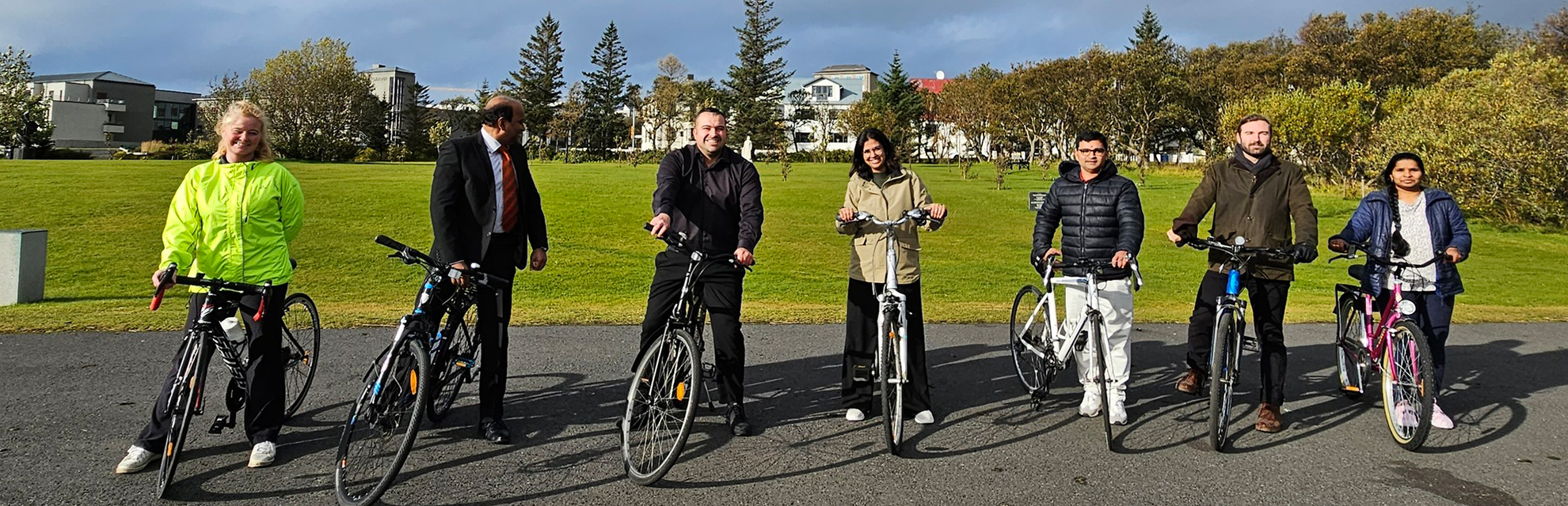 Indian embassy members in Iceland on a cycling spree