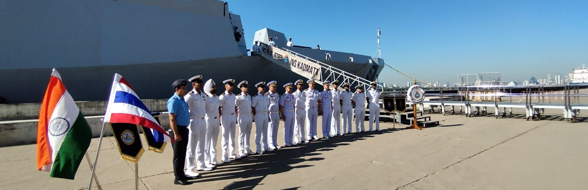 Indigenously built Indian Navy Ship Kadamatt, an anti-submarine warfare corvette is on a friendly visit to Thailand