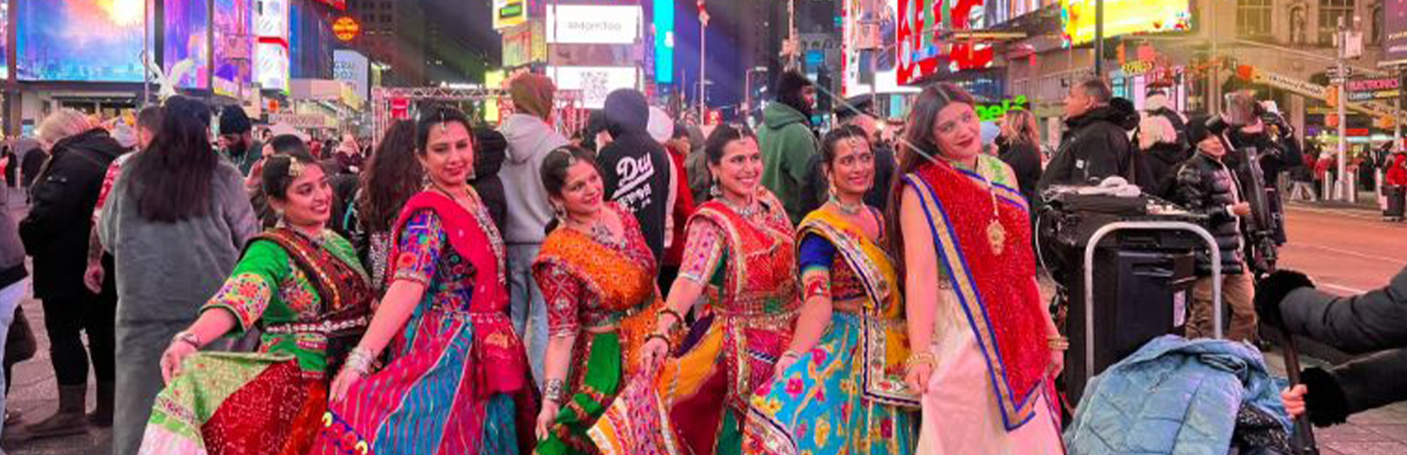 Indian Americans perform Garba at Times Square