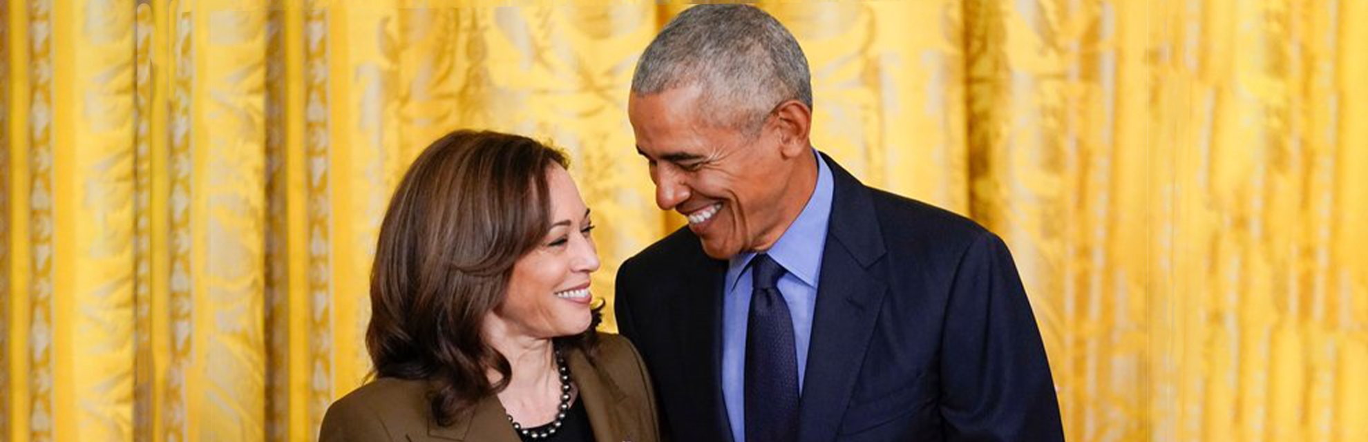 Kamala Harris and Barack Obama in conversation