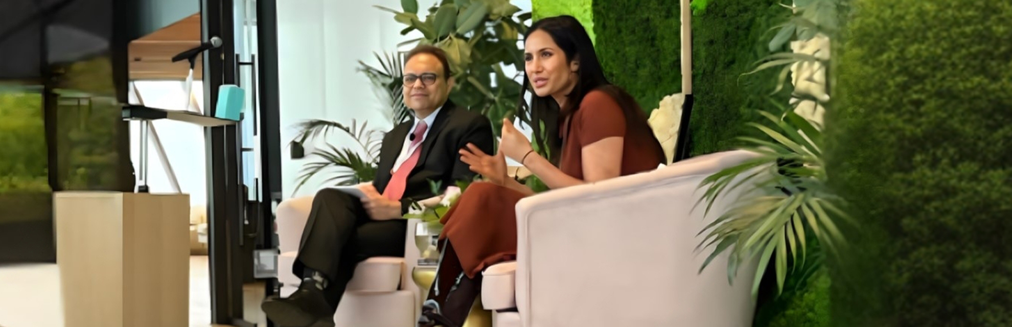 Indian American television host and food expert Padma Lakshmi at Boston University where she was honoured with the ICON award