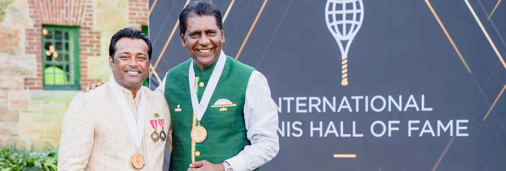 Leander Paes and Vijay Amritraj became the first Asian men to be inducted into the International Tennis Hall of Fame