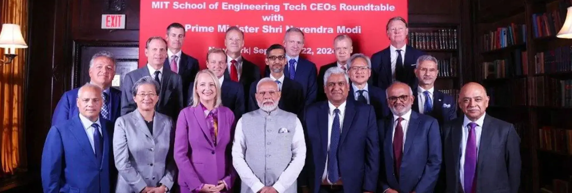 Prime Minister Narendra Modi with tech CEOs in New York City