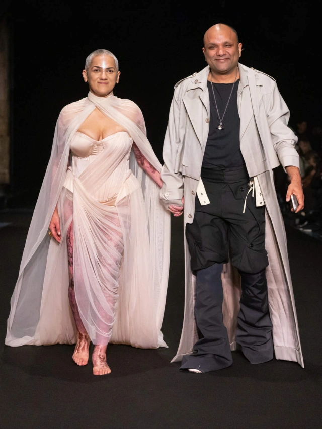 Indian fashion designer Gaurav Gupta unveils his collection ‘Across the Fire’ at Paris Couture Week 2025.