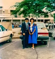 Kamla with her husband Gregory Bissessar during her days at the law school