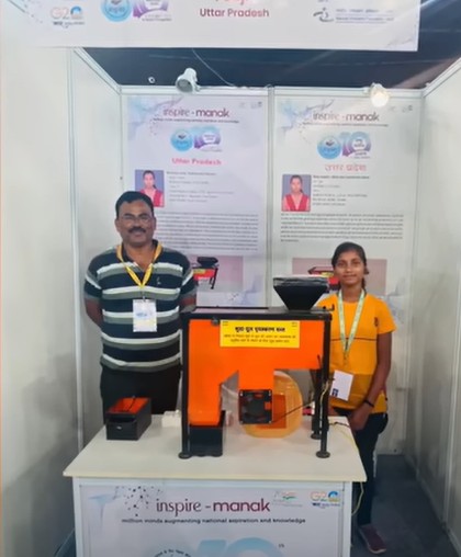 Pooja and her mentor and teacher with the innovative product