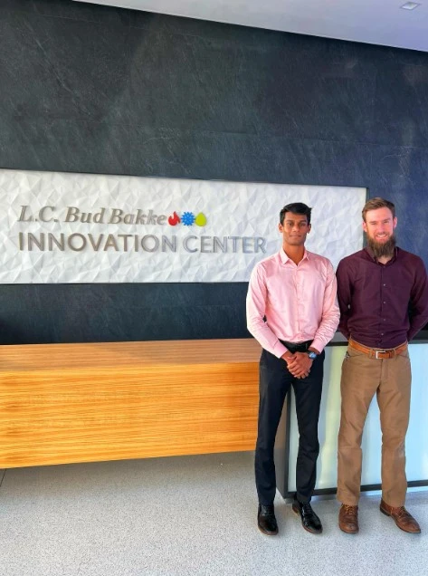 Ronak Bhale with a faculty member at UW-Madison