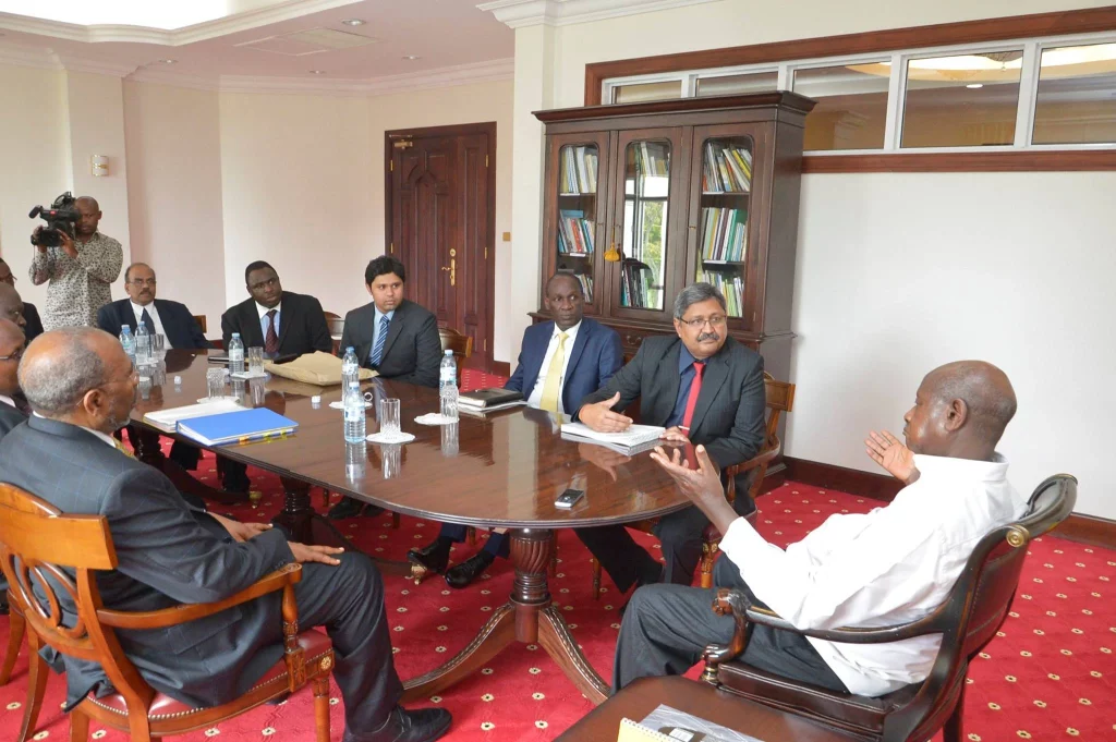 The President of Uganda and Mahathi Infra team 