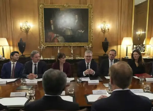 Varun Chandra (extreme left) with PM Starmer and others