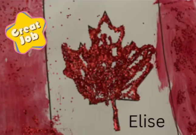 Canada Day Flag made by a child, Elise