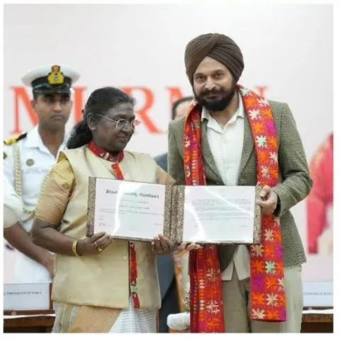 Gurtej Sandhu with President Droupadi Murmu