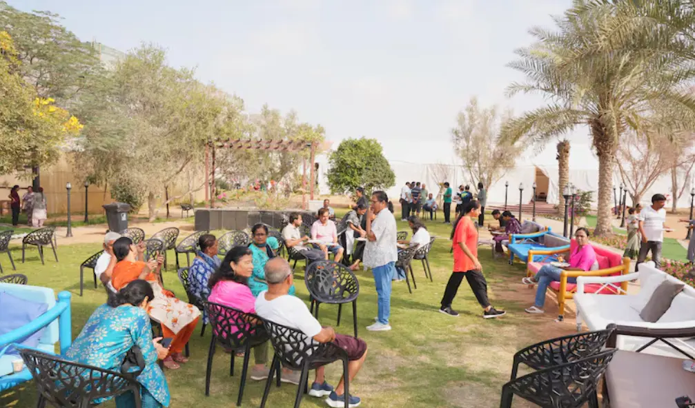 Stranded tourists at Dr Dhiraj Jain's farmhouse