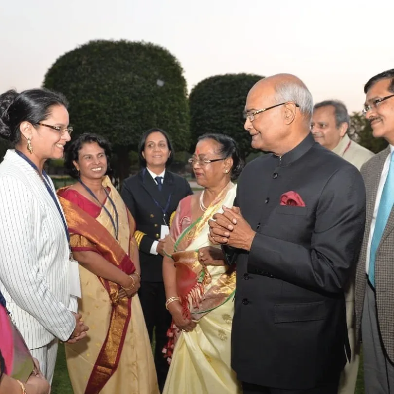 Dr Pattathil Dhanya Menon with former President of India, Ram Nath Kovinnd