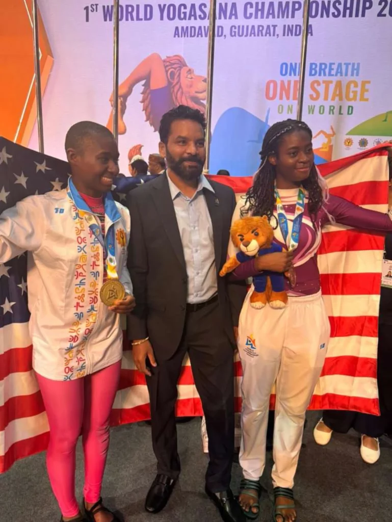Balli Balwinder with Team USA medal winners at the First World Yogasana Championship