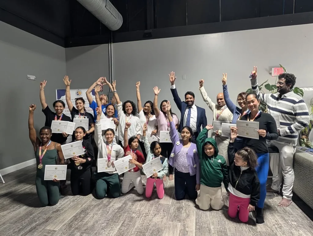 Balli Balwinder with Yoga enthusiasts in the United States