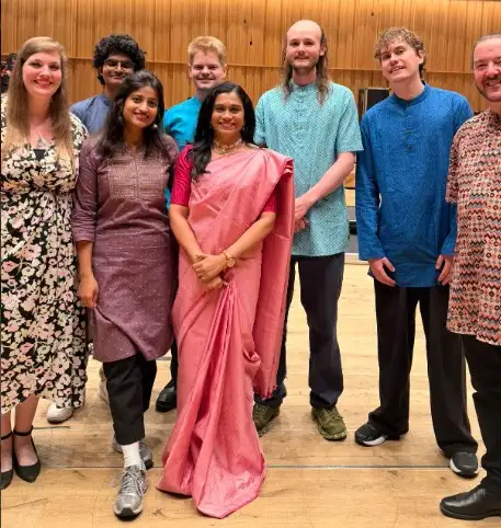 Dr Radhika Balakrishnan with members of Royal Birmingham Conservotoire