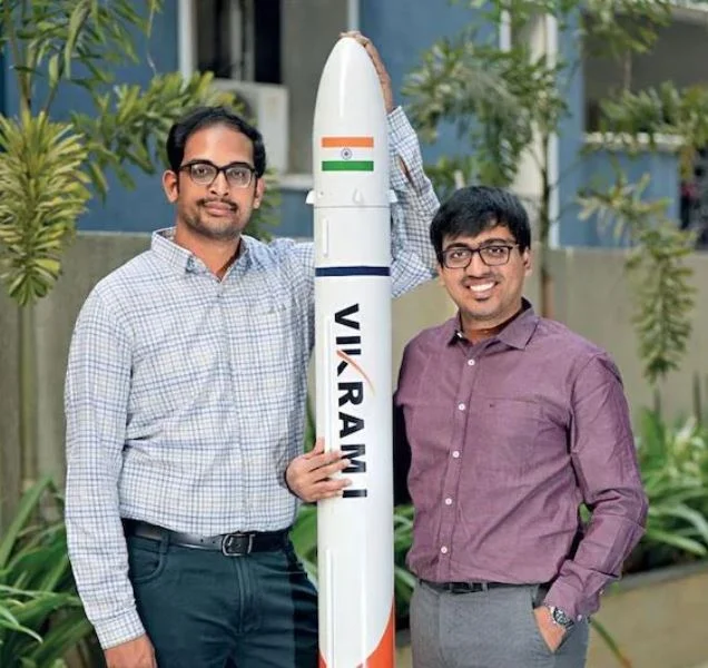 Founders-of-Skyroot-Aerospace-Pawan-Kuma-Chandana-and-Naga-Bharath-Daka