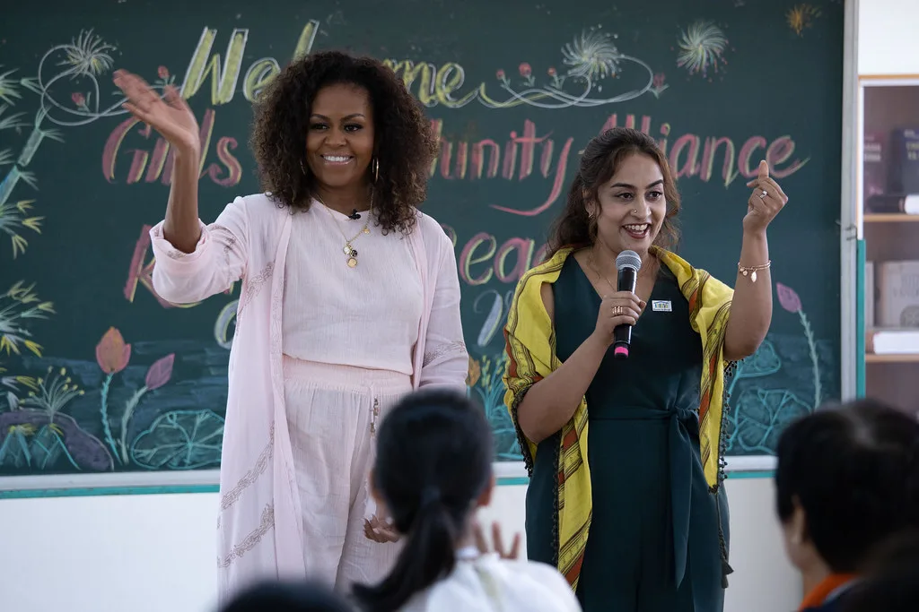 Geetha Murali with former US First Lady Michelle Obama