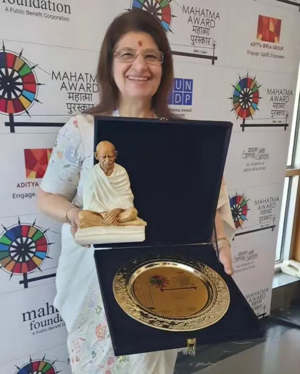 Villy Doctor with Mahatma Gandhi Award
