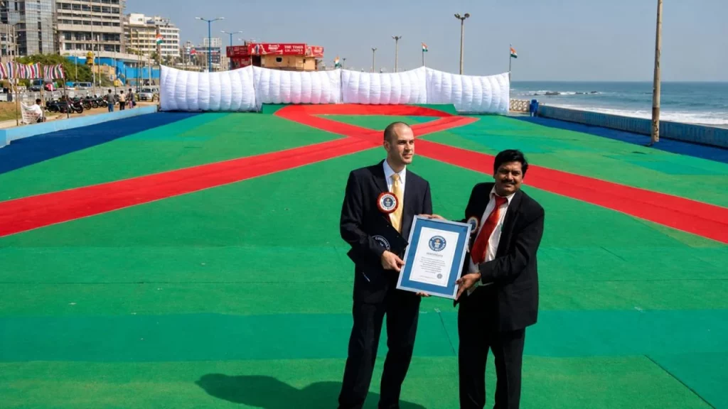 Dr K Surya Rao is Guinness World Record holder for creating the largest HIVAIDS-awareness Red Ribbon