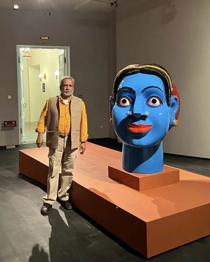 G Ravinder Reddy with Kali Sculpture at St.Petersburg Museum
