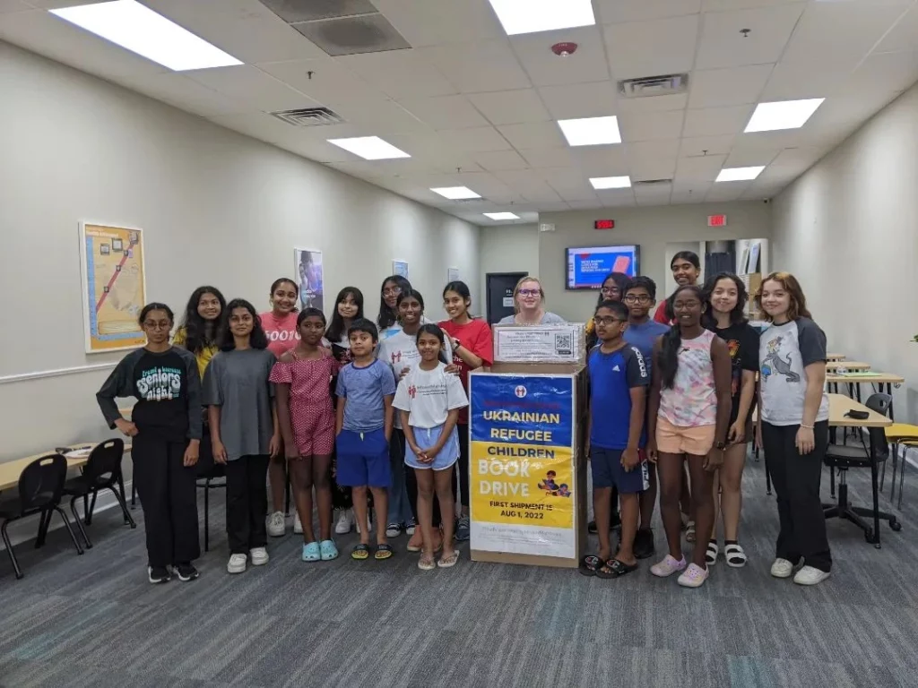 Ruby Arun during a book drive